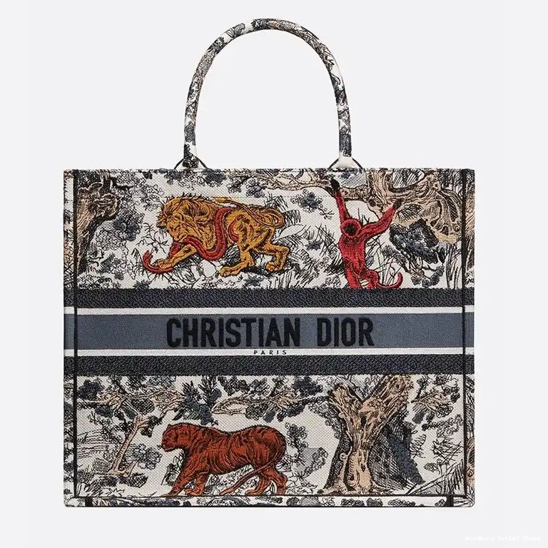 Toile Motif De Tiger Canvas Dior Jouy Tote Book 0429 Hot Sale